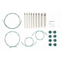 Nickel Options Interchangeable Circular Set: Green Cables