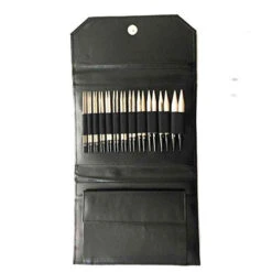 LYKKE 5" Interchangeable Knitting Needle Set - Black Faux Leather