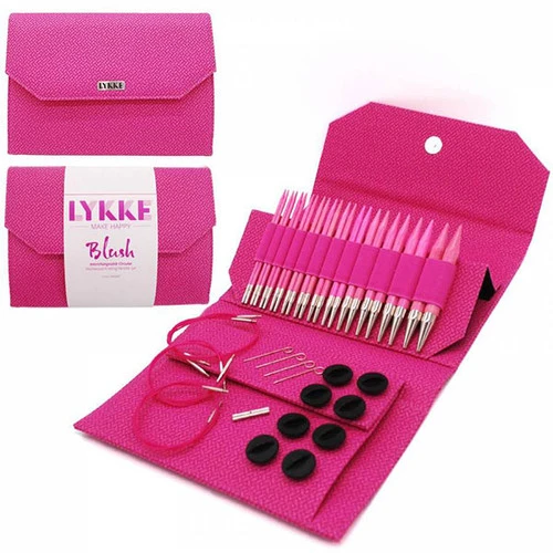 LYKKE Blush 5" Interchangeable Knitting Needle Set - Fuchsia Denim 1 LYKKE Blush 5" Interchangeable Knitting Needle Set - Fuchsia Denim
