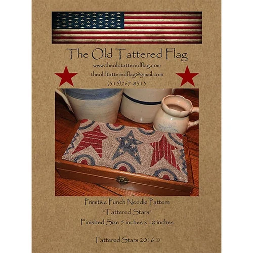 Punch Needle Pattern - Tattered Stars 1 Punch Needle Pattern - Tattered Stars