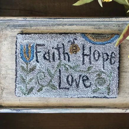 Punch Needle Kit - Faith Hope Love Bee 2 Punch Needle Kit - Faith Hope Love Bee - Image 2